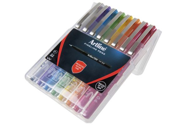 Artline 200 Fineliner Pen Assorted Wallet Set 8 SET / 0.4mm