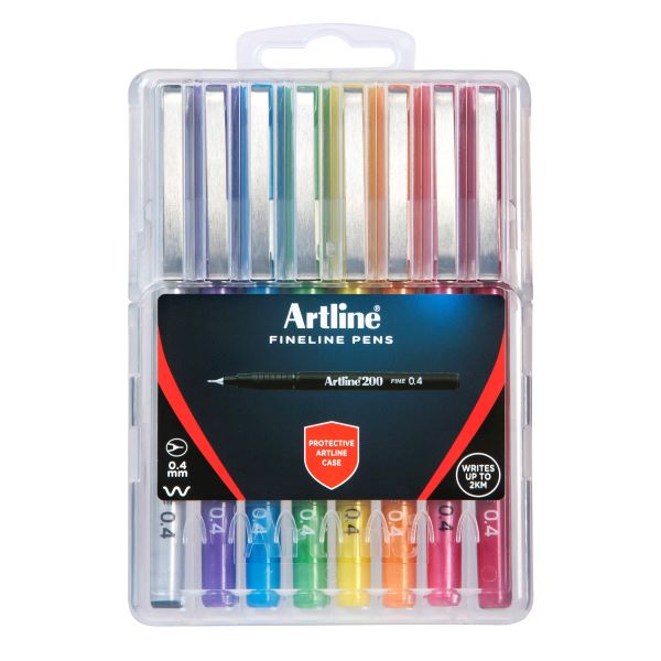 Artline 200 Fineliner Pen Assorted Wallet Set 8 SET / 0.4mm