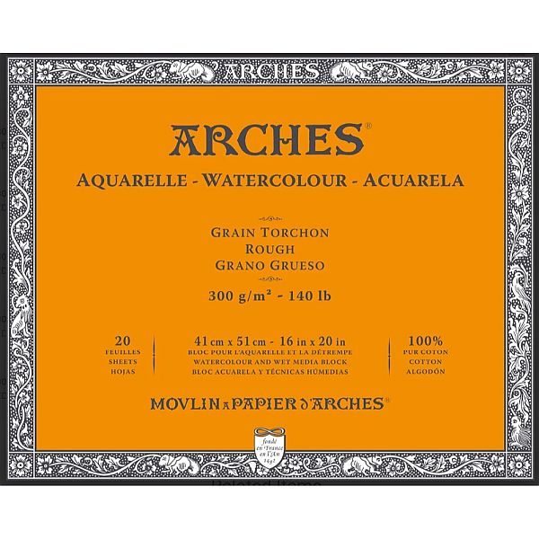 Arches Watercolour Block 300gsm Rough 20 Sheets
