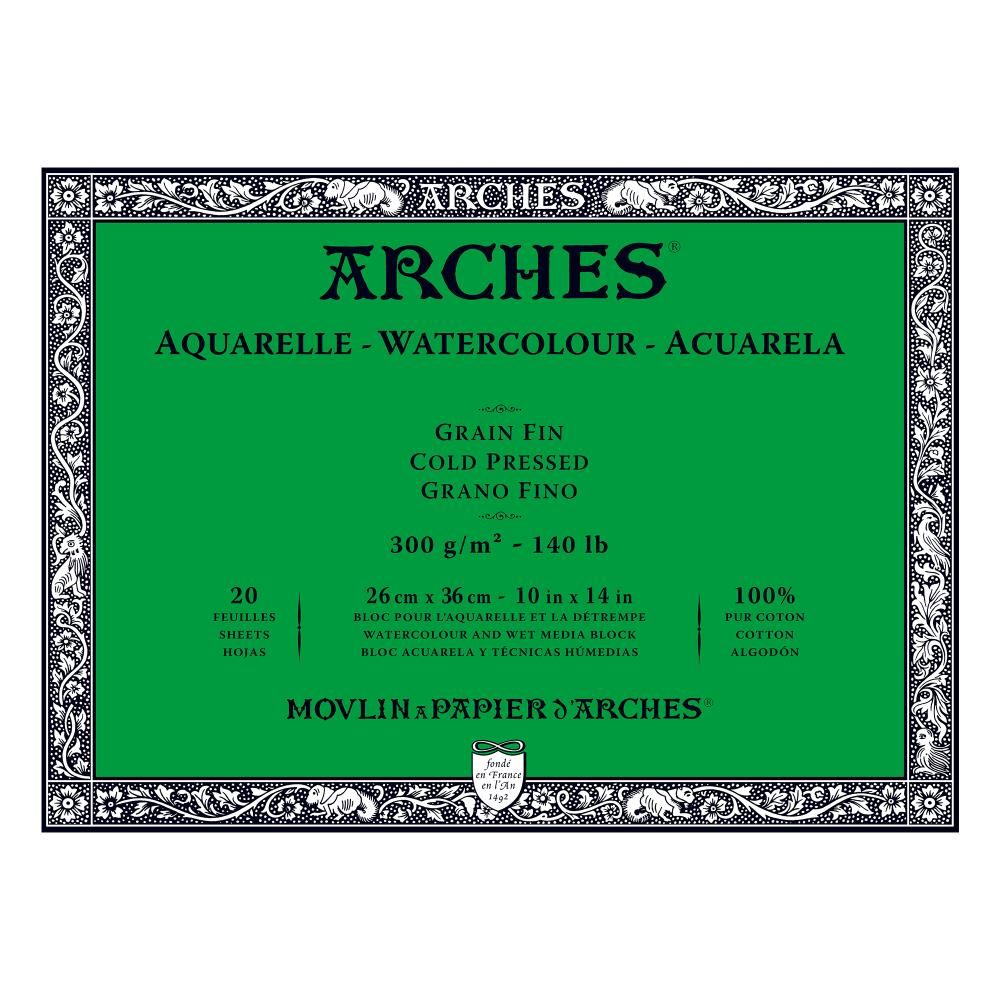 Arches Watercolour Block 300gsm Cold Pressed 20 Sheets 26x36cm