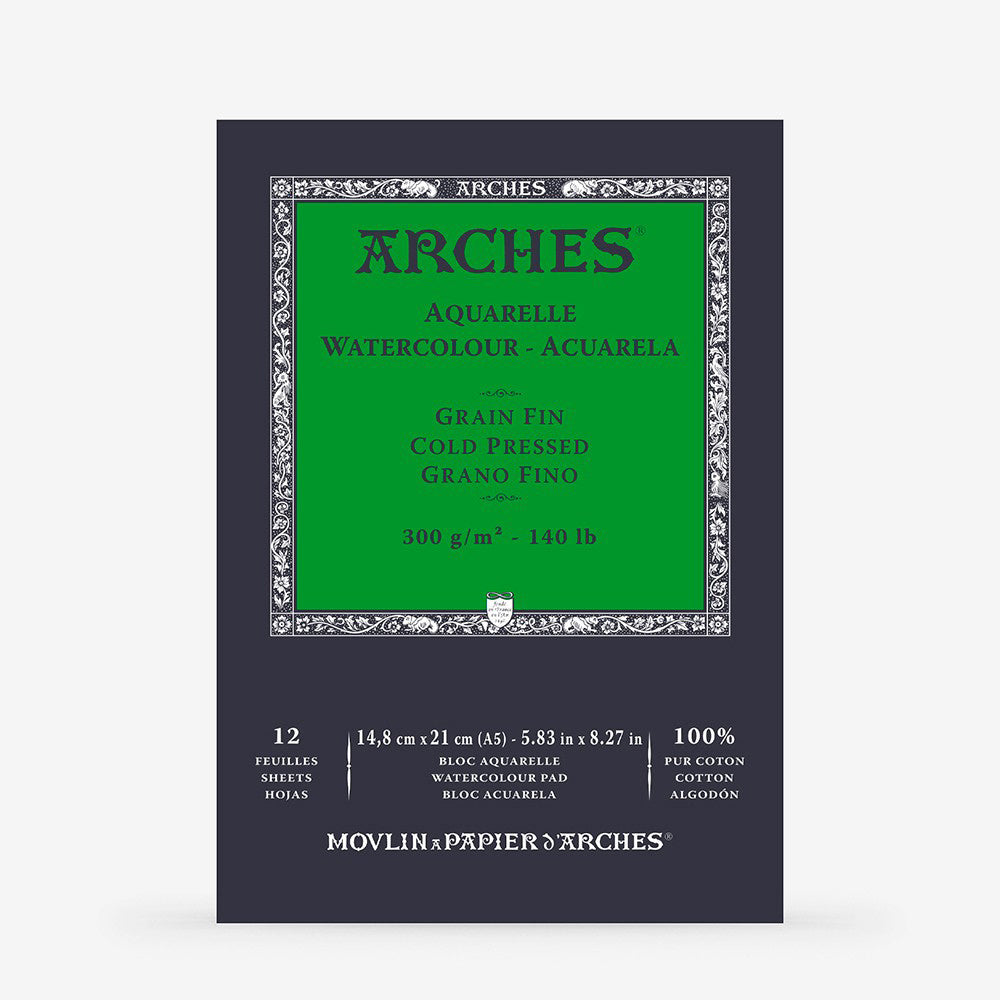 Arches Watercolour Pad 300gsm Cold Pressed 12 Sheets
