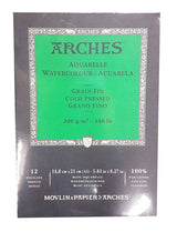 Arches Watercolour Pad 300gsm Cold Pressed 12 Sheets A5