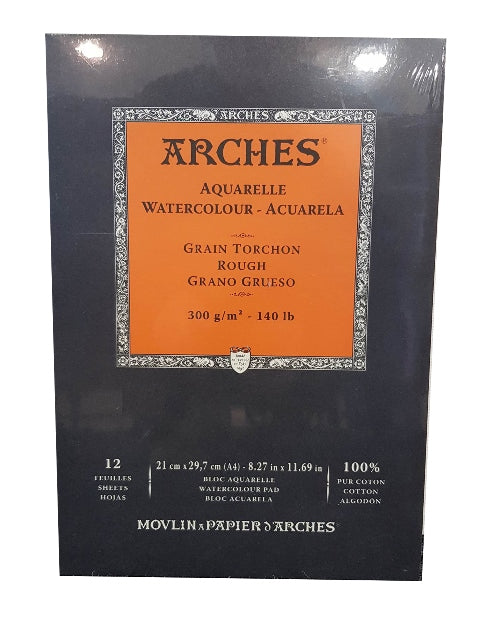 Arches Watercolour Pad 300gsm Rough 12 Sheets A4
