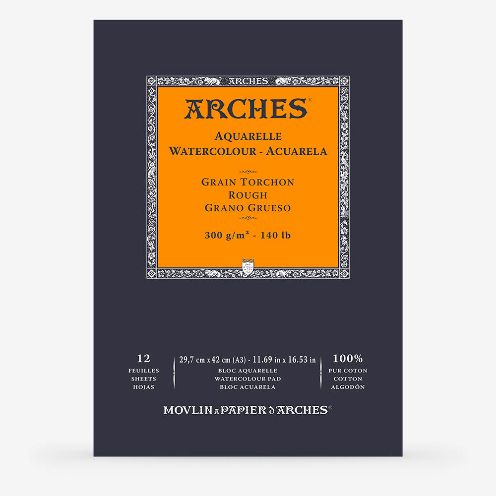 Arches Watercolour Pad 300gsm Rough 12 Sheets