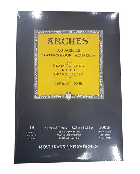 Arches Watercolour Pad 185gsm Rough 15 Sheet