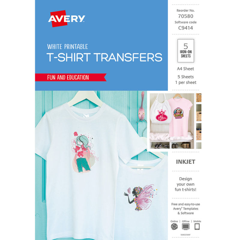 Avery T-Shirt Transfer Packet 5 A4