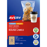Avery L7106 Round Labels Kraft Packet 15 60mm