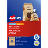 Avery L7110 Rectangular Labels Kraft Packet 15