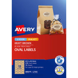 Avery L7103 Oval Labels Kraft Packet 18