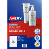 Avery L7114 Round Crystal Clear Labels Packet 10 60mm