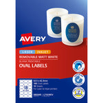 Avery L7101Removable Oval Labels White Packet 10