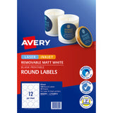 Avery L7104Removable Round Labels White Packet 10 60mm