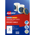 Avery L7104Removable Round Labels White Packet 10 60mm