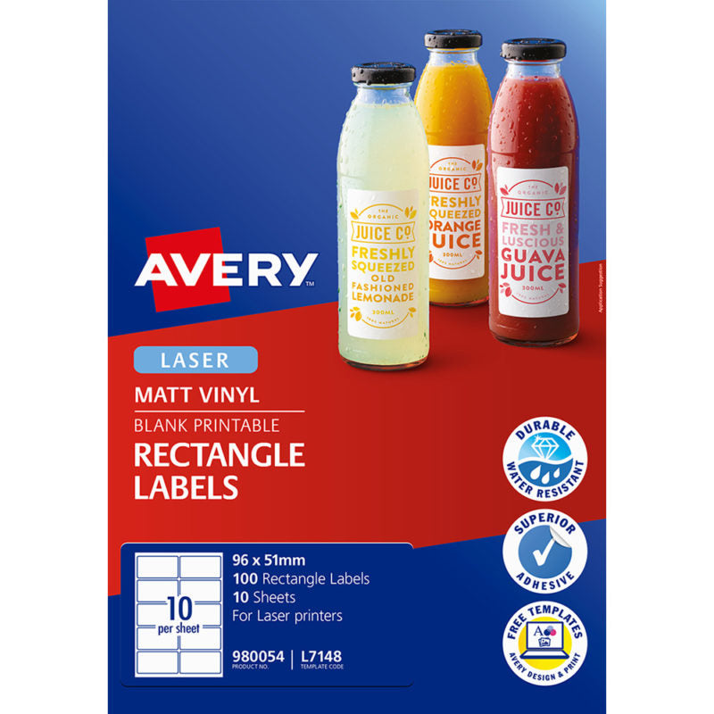 Avery L7148 Permanent Rectangular Labels Packet 10