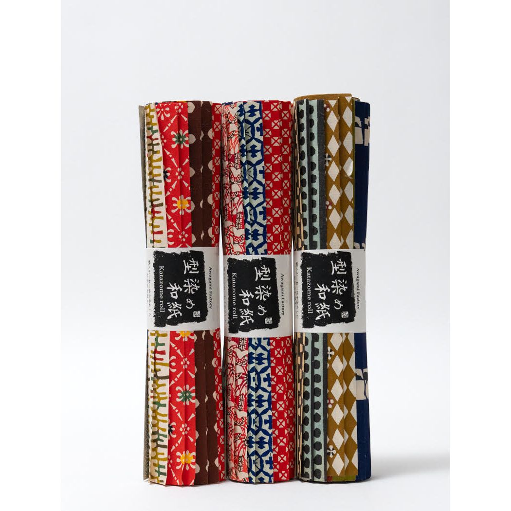 AWAGAMI KATAZOME 61G ROLL SET 30 SHEETS MIXED