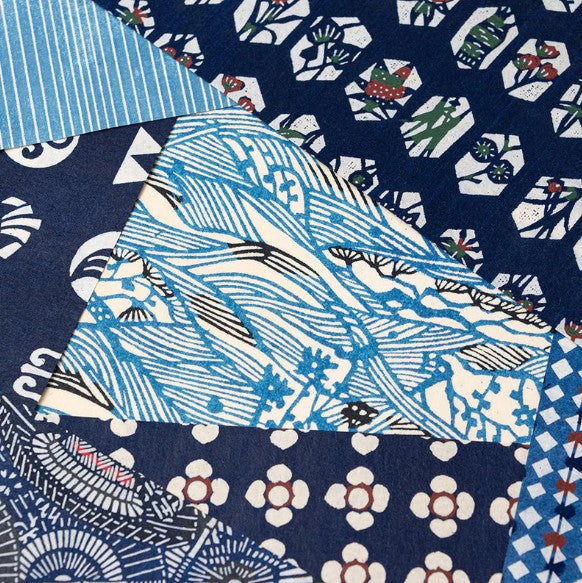 AWAGAMI KATAZOME 61G ROLL SET 30 SHEETS JAPAN BLUE