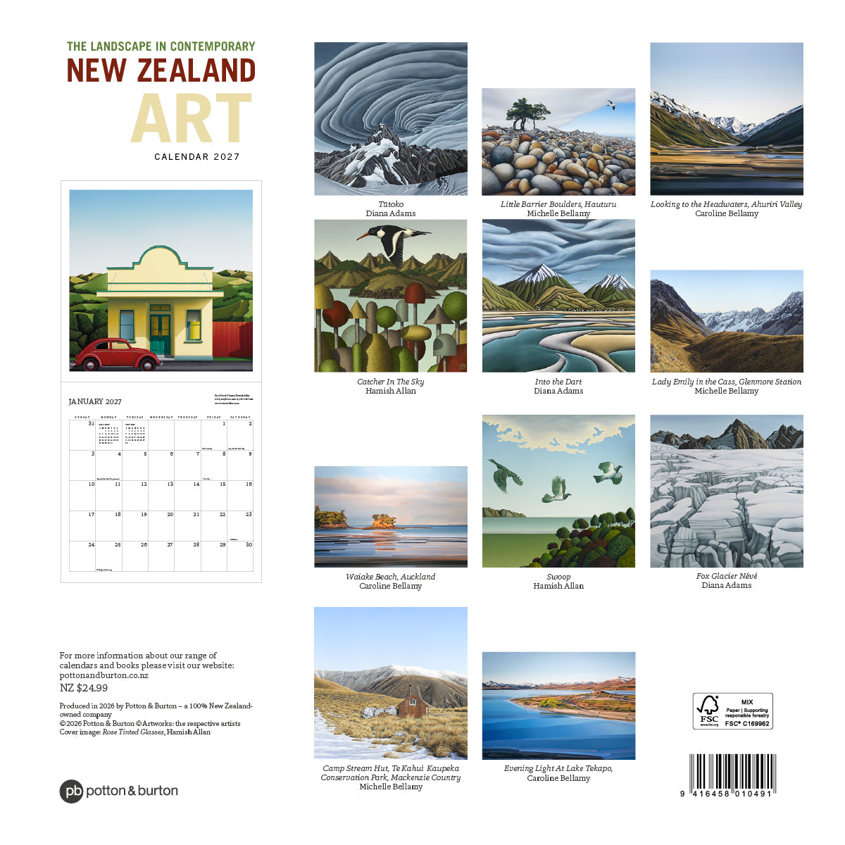2027 THE LANDSCAPE IN CONTEMPORARY NEW ZEALAND ART CALENDAR