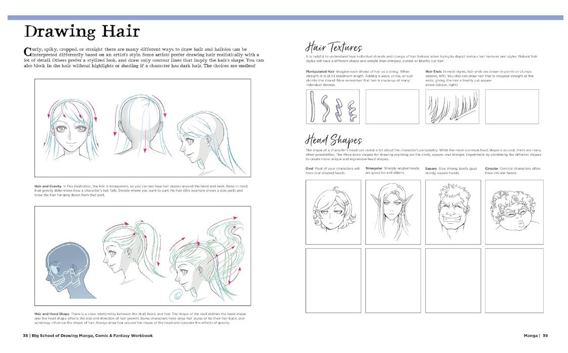 BIG SCHOOL DRAWING MANGA COMICS FANTASY WORKBOOK