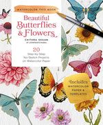 BUTTERFLIES FLOWERS SKETCH PROJECTS WATERCOLOUR