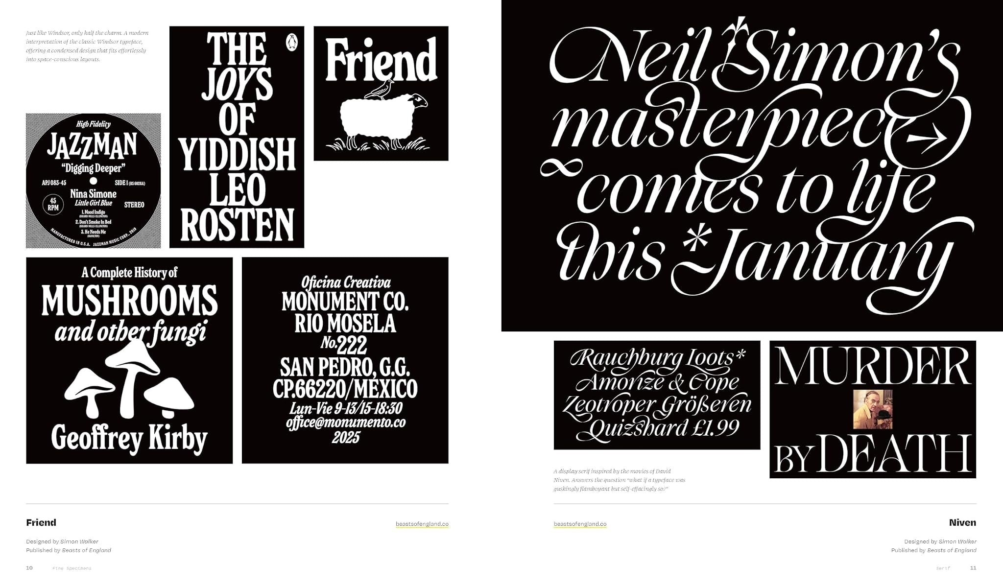 FINE SPECIMENS CONTEMPORARY TYPE DESIGN