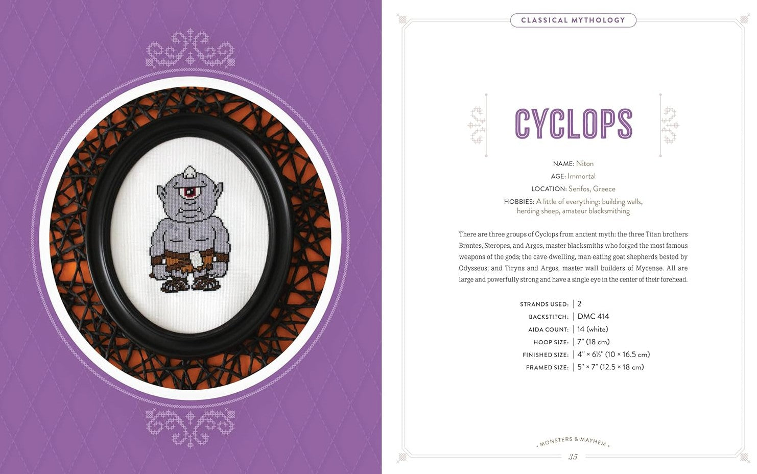 MONSTERS AND MAYHEM CROSS STITCH