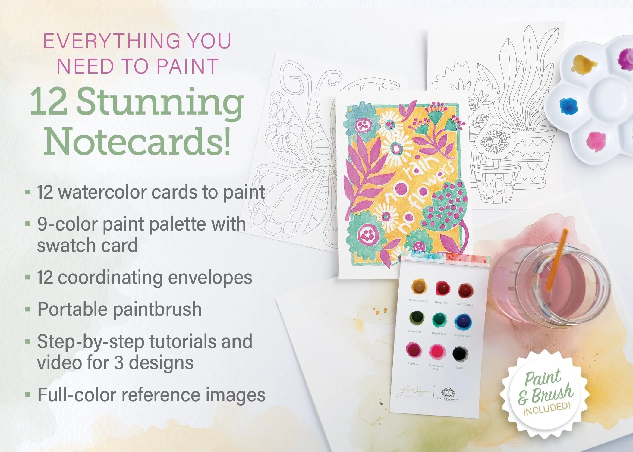 WATERCOLOR THE EASY WAY PAINT-YOUR-OWN WATERCOLOR CARDS: GARDEN