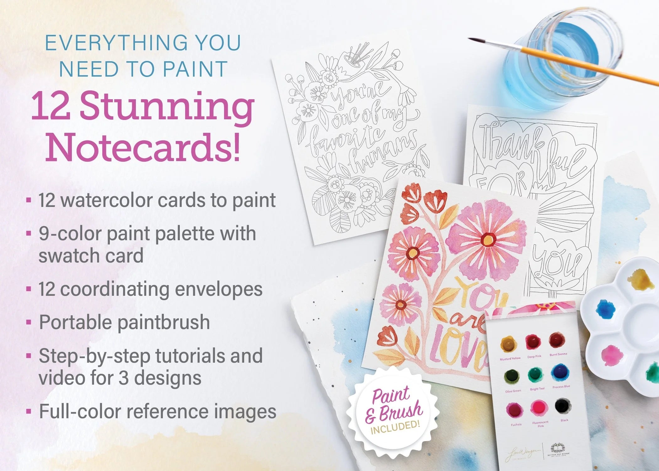 WATERCOLOR THE EASY WAY PAINT-YOUR-OWN WATERCOLOR CARDS: FRIENDS