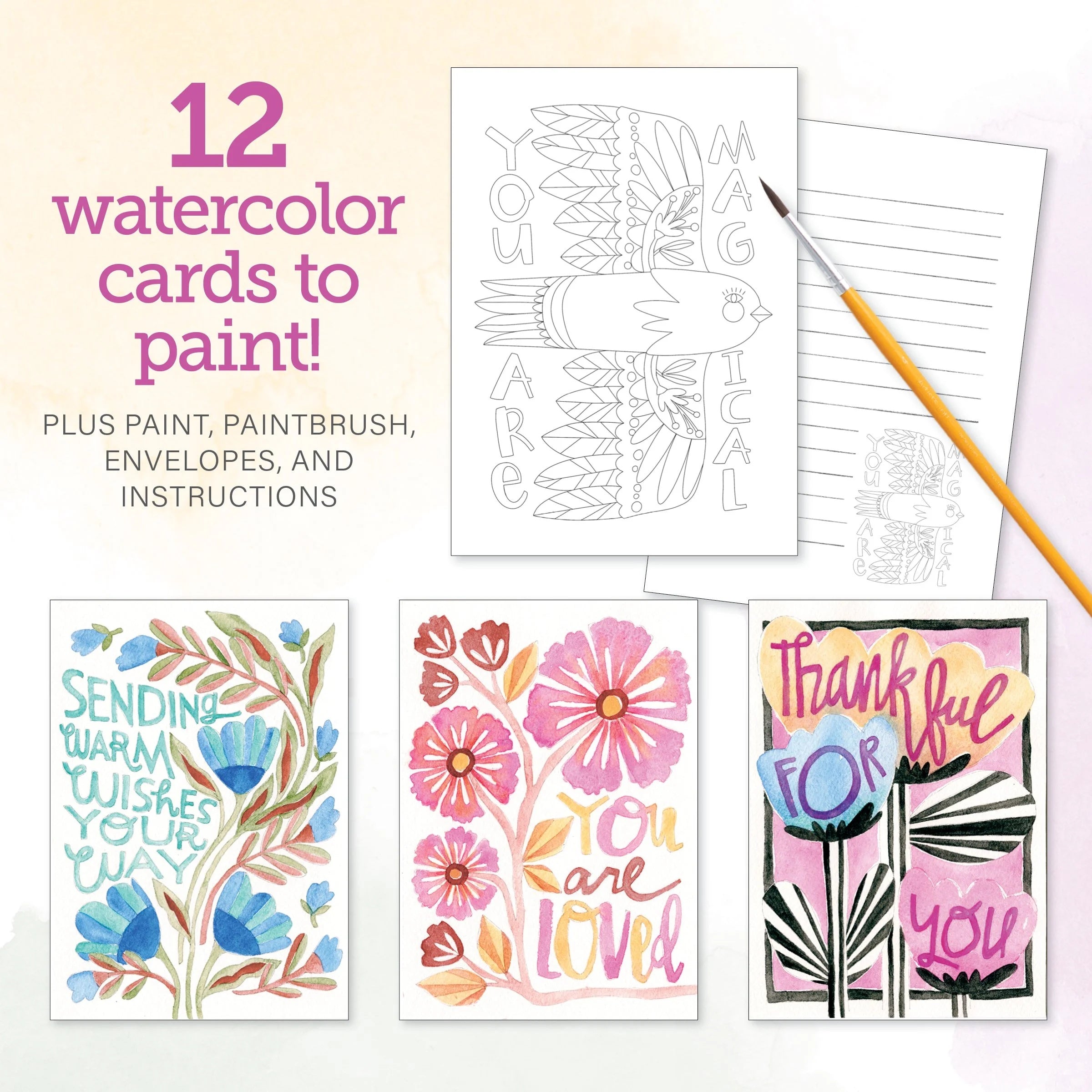 WATERCOLOR THE EASY WAY PAINT-YOUR-OWN WATERCOLOR CARDS: FRIENDS