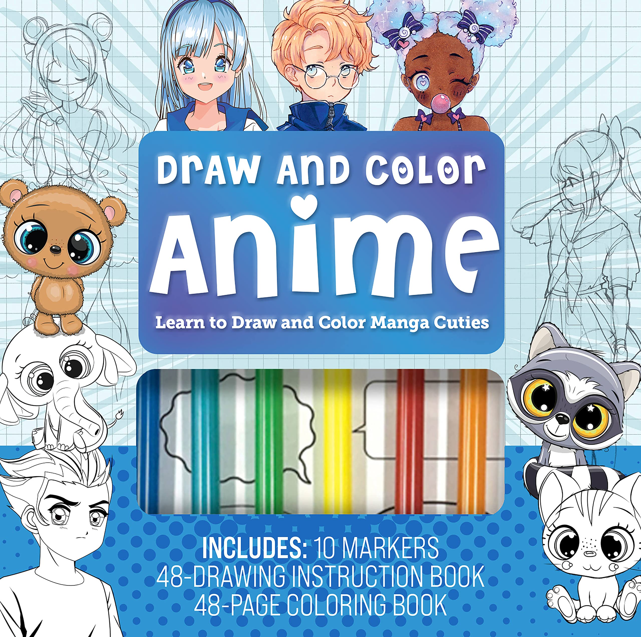 DRAW AND COLOUR ANIME KIT