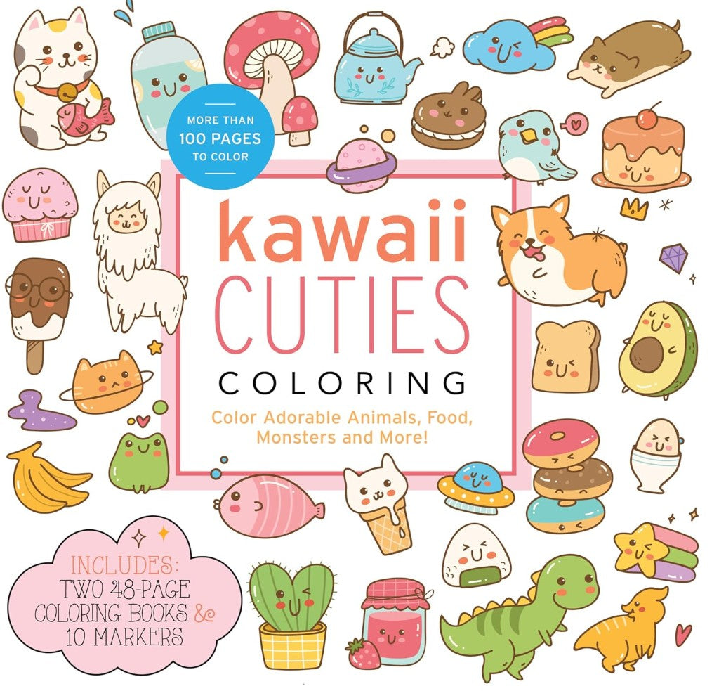 KAWAII CUTIES COLOURING KIT ANIMALS FOOD MONSTERS