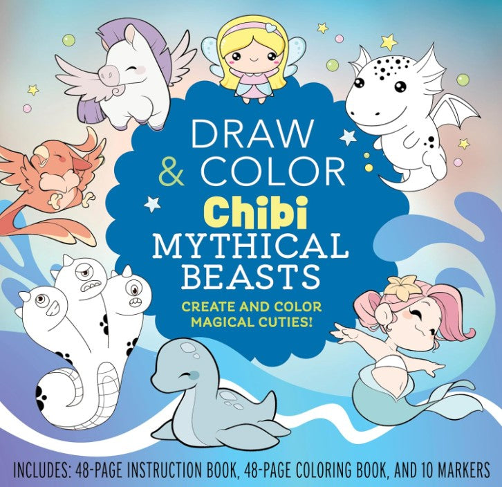 DRAW AND COLOUR CHIBI MYTHICAL BEASTS KIT