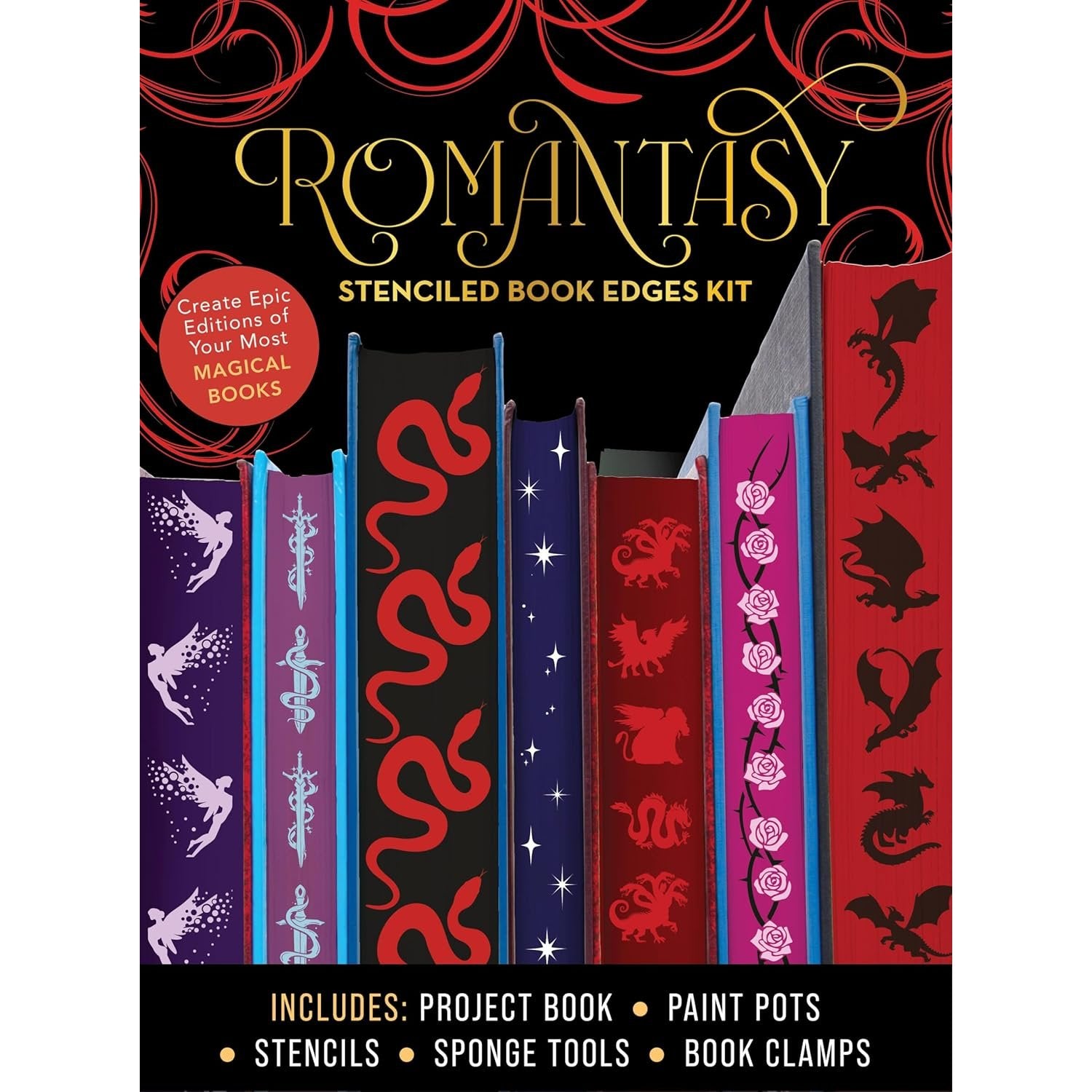 ROMANTASY STENCILLED BOOK EDGES KIT