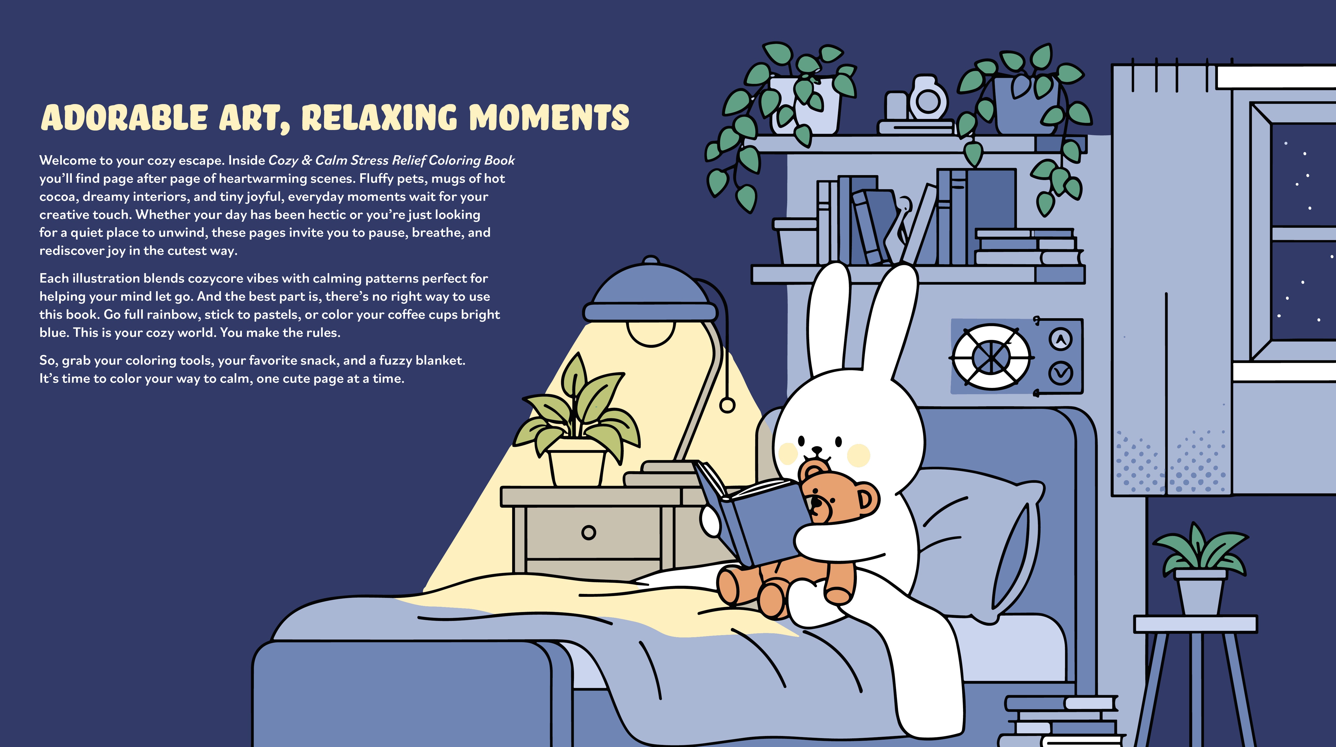 COZY & CALM STRESS RELIEF COLORING BOOK