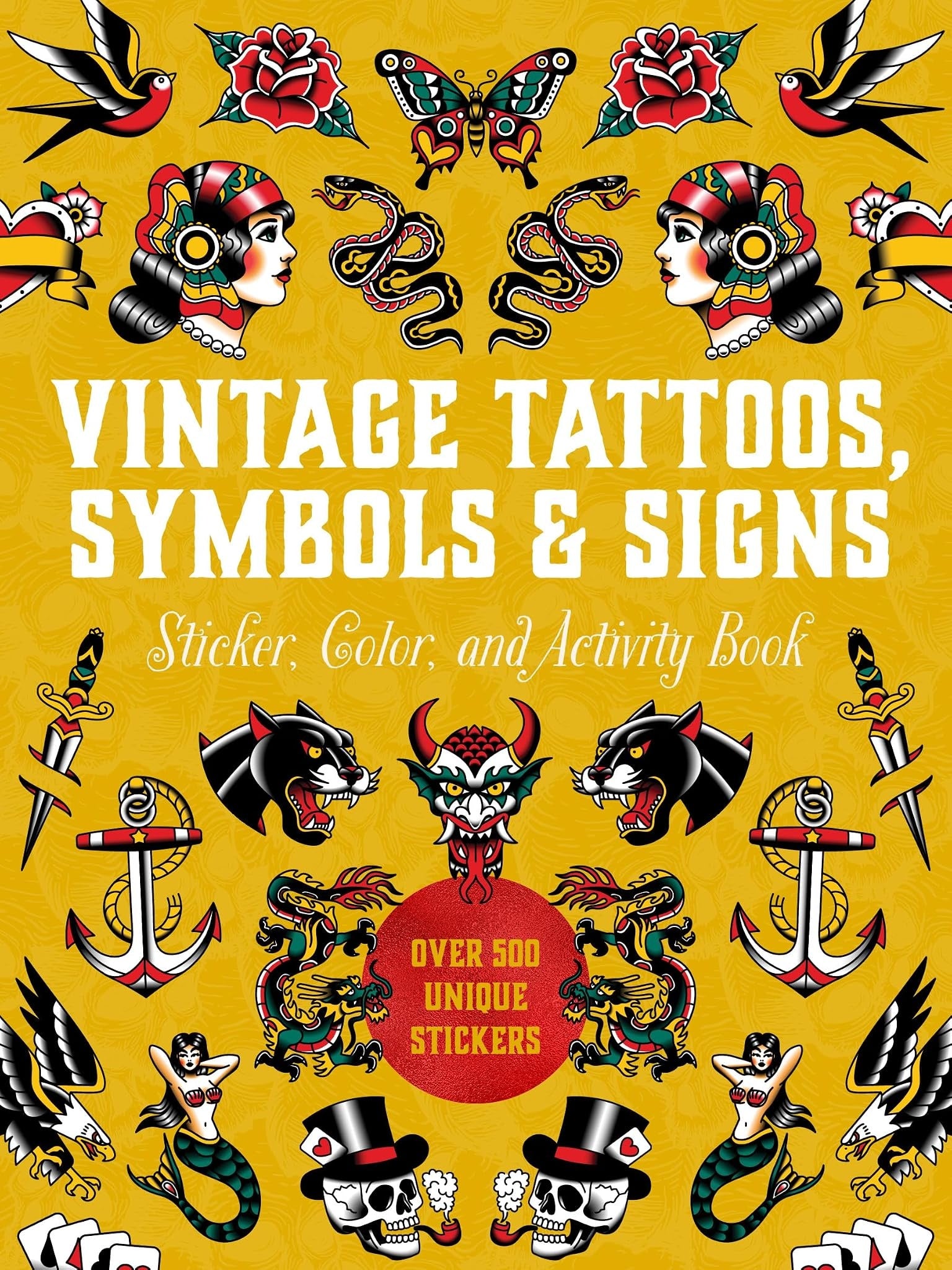 VINTAGE TATTOOS SYMBOLS SIGNS STICKER BOOK