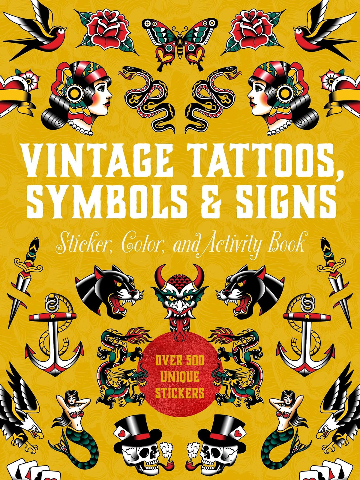 VINTAGE TATTOOS SYMBOLS SIGNS STICKER BOOK