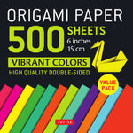 ORIGAMI PAPER 500 SHEETS VIBRANT COLOURS 15CM