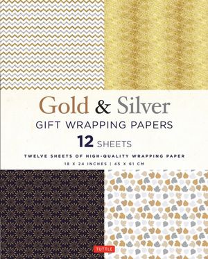 GOLD & SILVER WRAPPING PAPERS 12 SHEETS 18 X 24 IN