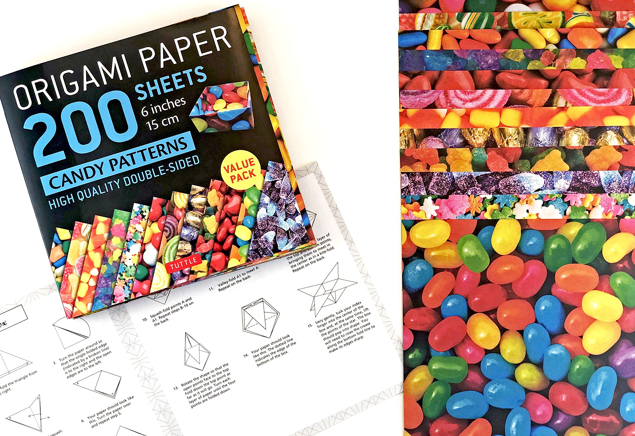 ORIGAMI PAPER 200 SHEETS CANDY 15CM