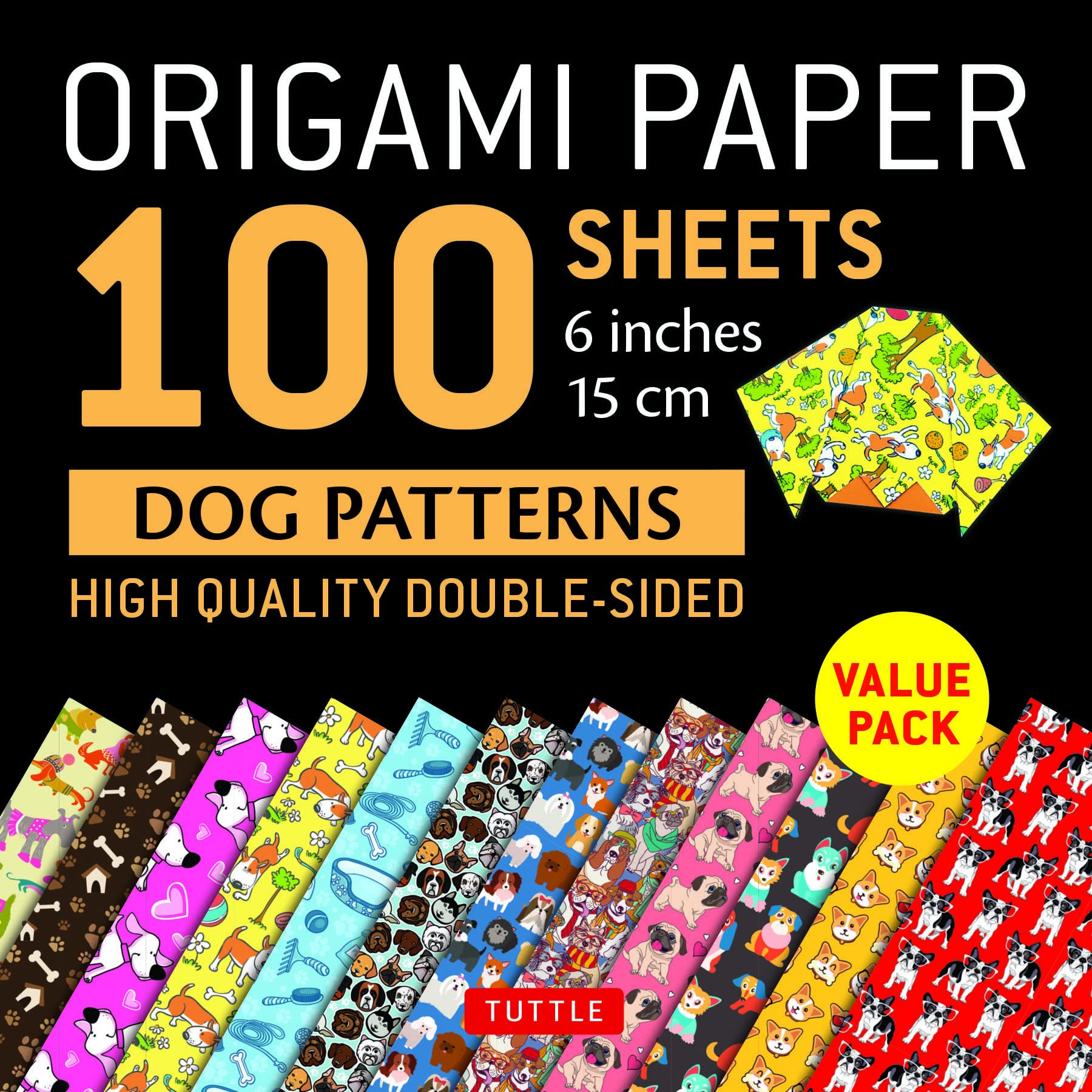 ORIGAMI PAPER 100 SHEETS DOGS 15CM