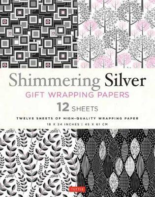 SHIMMERING SILVER WRAPPING PAPER 12 SH 45X 61 CM