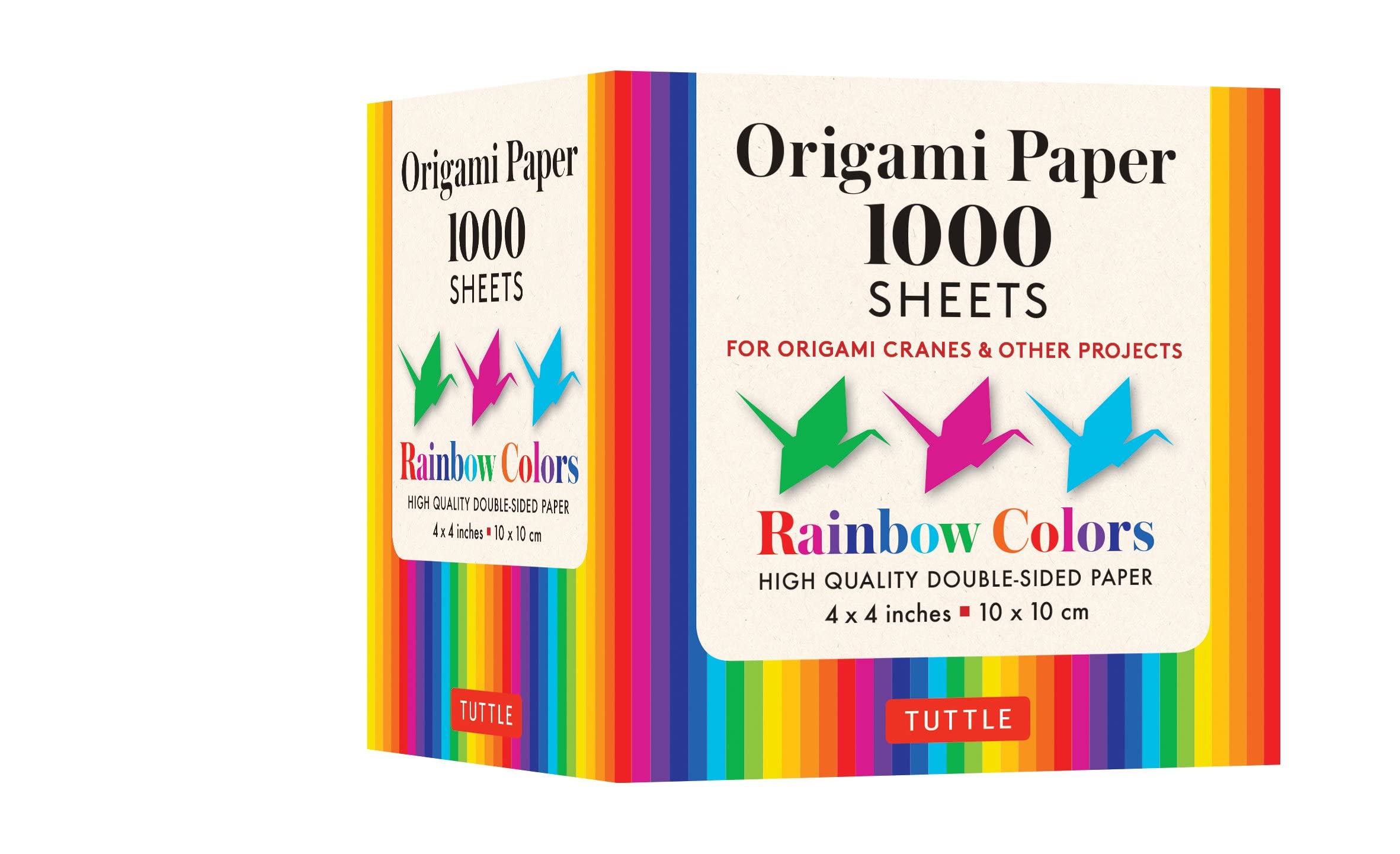 ORIGAMI PAPER RAINBOW COLOURS 1000 SHEETS 10CM