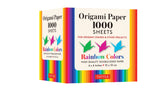 ORIGAMI PAPER RAINBOW COLOURS 1000 SHEETS 10CM