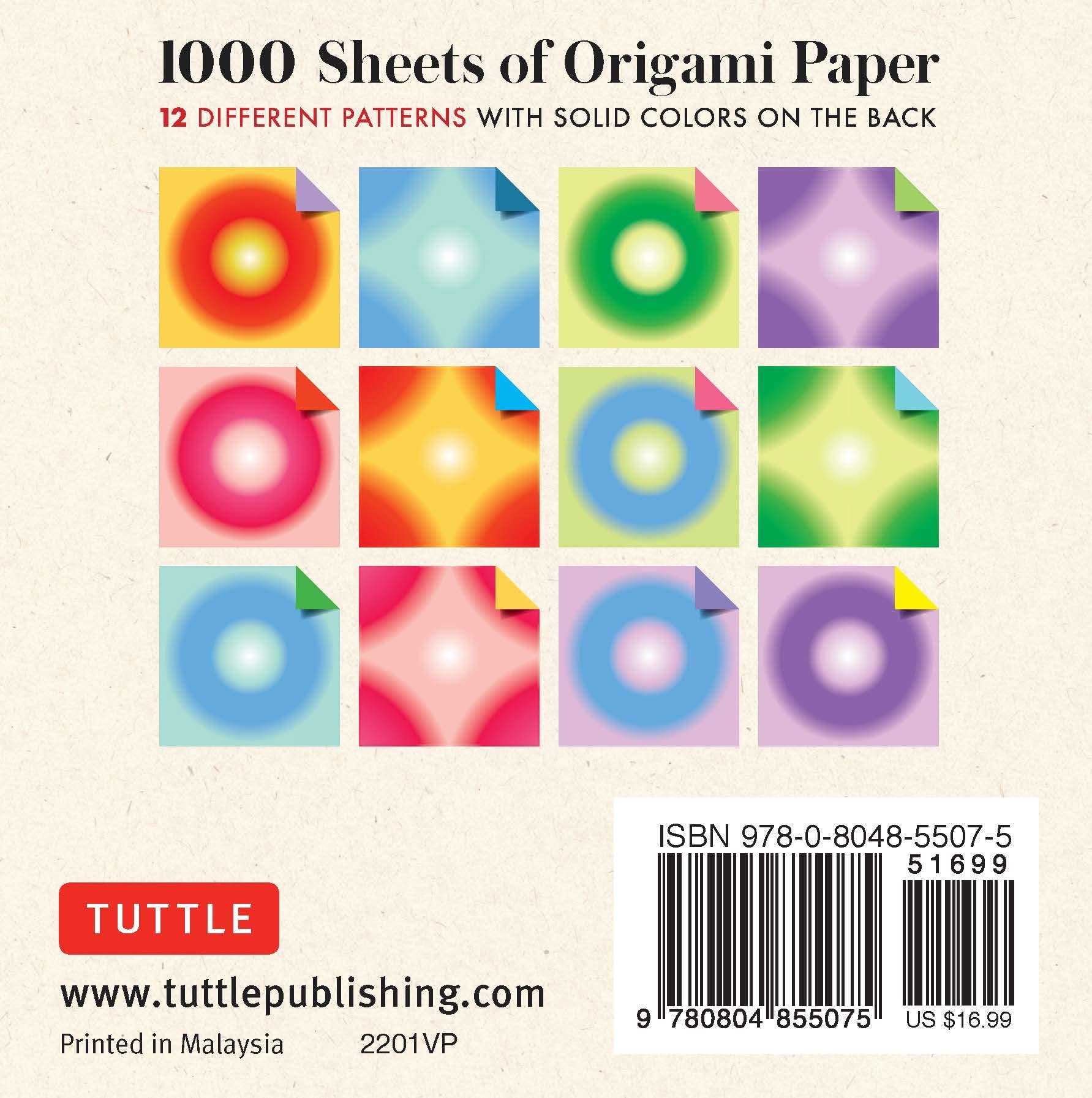 ORIGAMI PAPER COLOUR BURSTS 1000 SHEETS 10CM