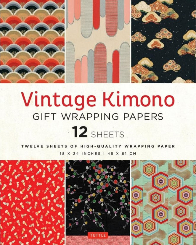 VINTAGE KIMONO GIFT WRAPPING PAPER 12 SHEETS