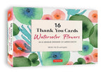 WATERCOLOUR FLOWERS 16 THANK YOU CARDS