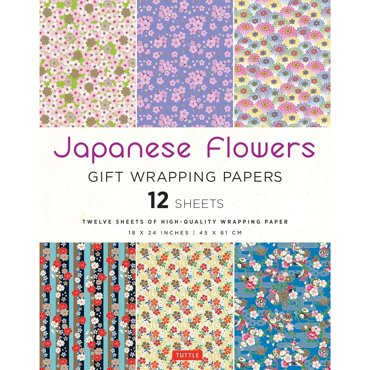 JAPANESE FLOWERS GIFT WRAPPING PAPER