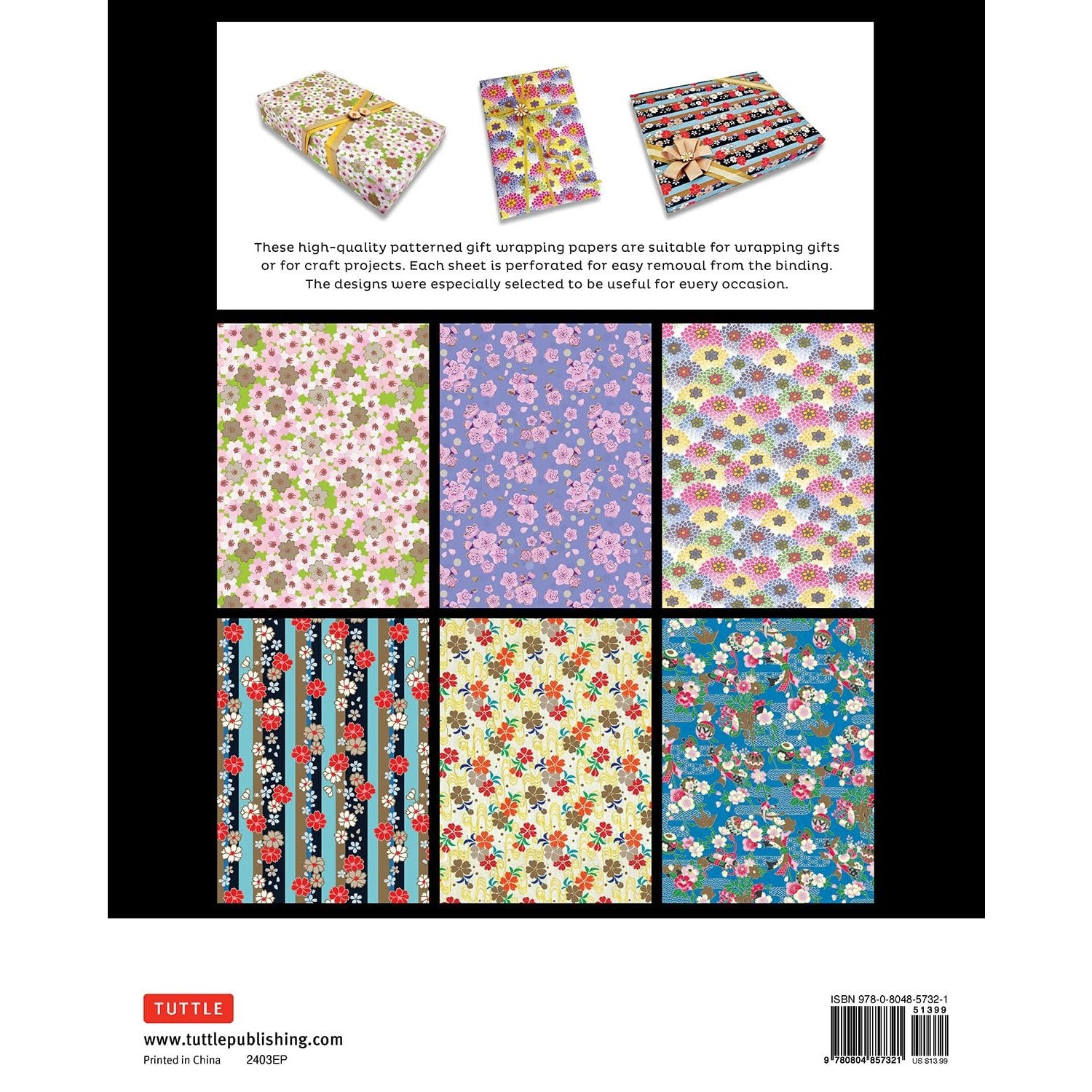 JAPANESE FLOWERS GIFT WRAPPING PAPER