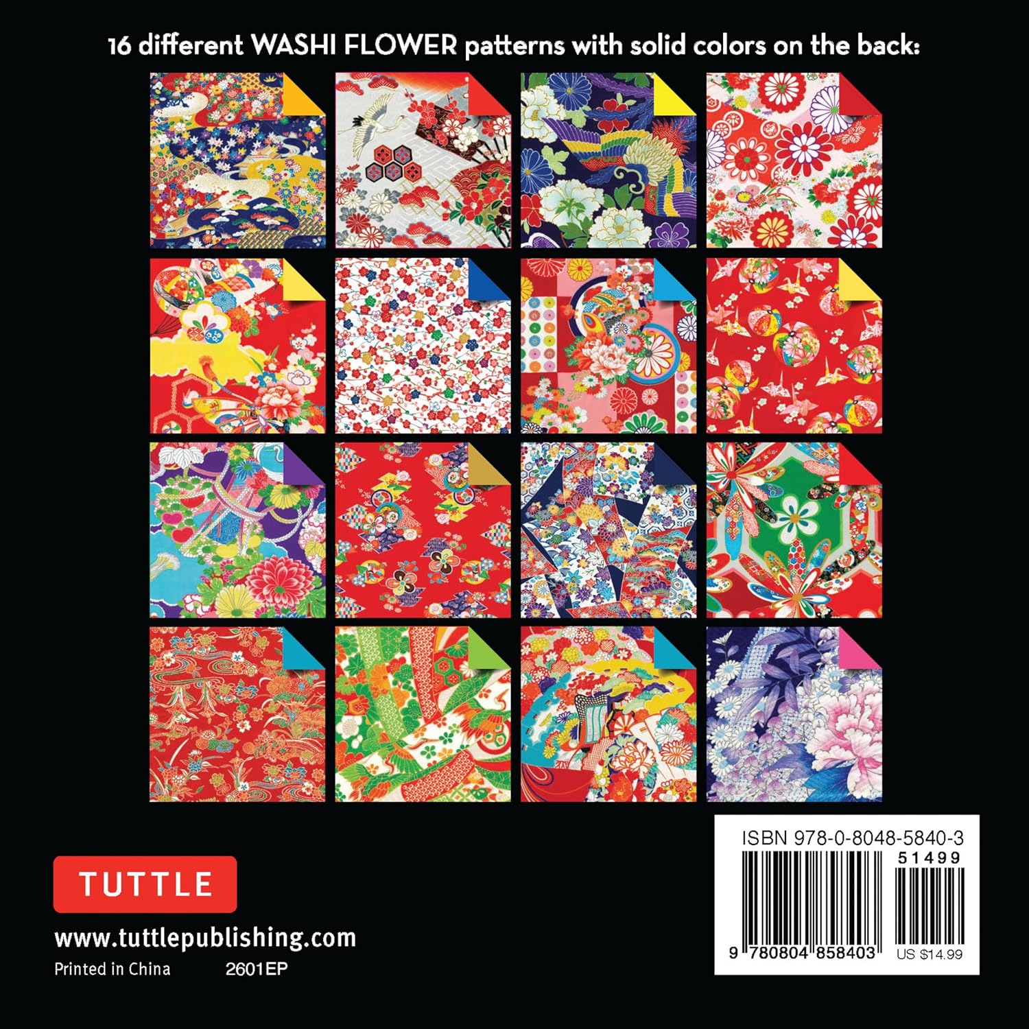 ORIGAMI WASHI FLOWERS PAPER PACK BOOK