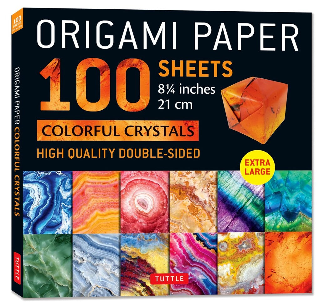 ORIGAMI PAPER COLOURFUL CRYSTALS 100 SHEETS 21CM