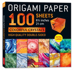 ORIGAMI PAPER COLOURFUL CRYSTALS 100 SHEETS 21CM